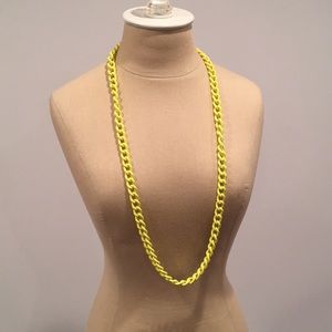 Neon Yellow Long Chain Necklace